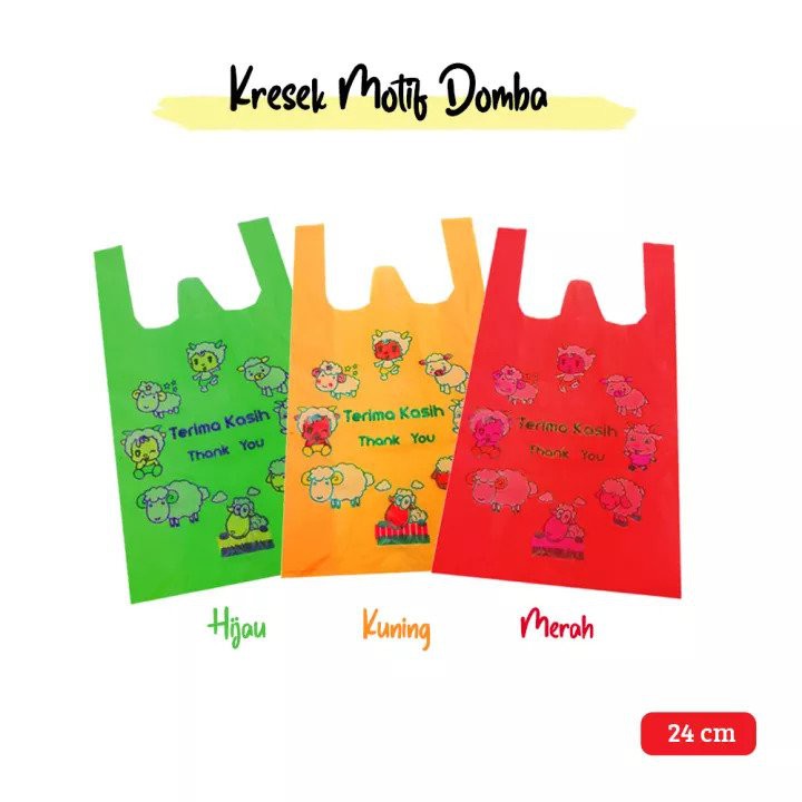 Kantong Plastik / Kresek HD PE Motif Domba Lucu (24 cm)