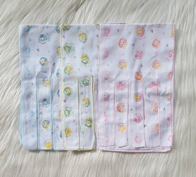 GURITA Ikat Bayi NB 6pc Putih Motif Mahkota Halus