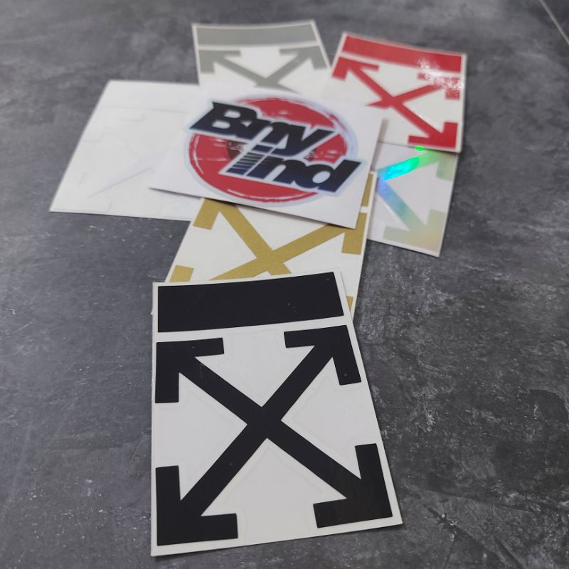 STICKER LOGO OFF WHITE ARROW CUTTING