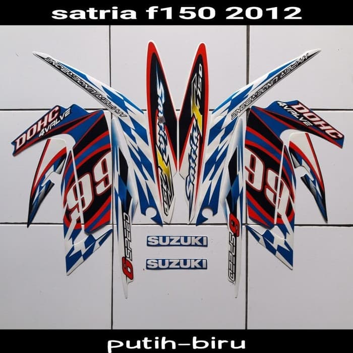 Striping Stiker Satria Fu 2012 Putih-Biru