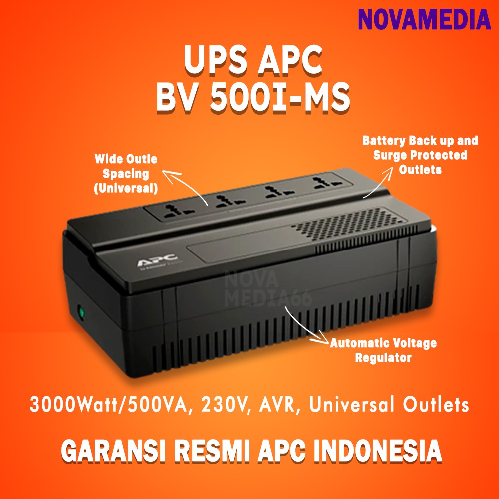 UPS APC BV500IMS BV 500VA 300W 230V BV500I-MS Universal Garansi Resmi