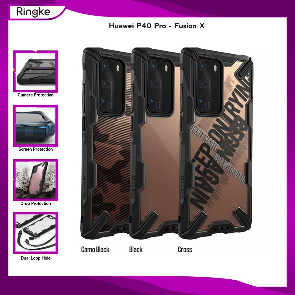 Ringke Huawei P40 Pro Fusion X Softcase Anti Crack Drop Military