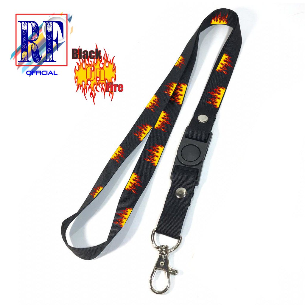 

Gantungan kunci API BLACK ON FIRE tali lanyard terbakar gantungan leher id card name tag / BISA COD / BEST SELER