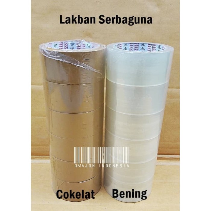 

LAKBAN PACKING BESAR SOLASI BENING 2 INCH 72 YARD SANGAT LEKAT MURAH -HALALKOSMETIK