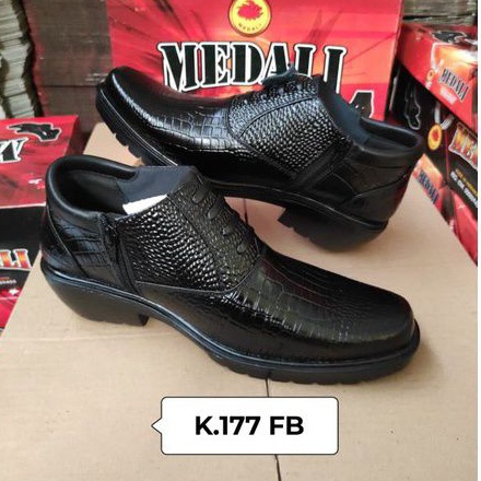 Sepatu kulit pria PDH semi boots Polri TNI security guard PNS sepatu kerja formal tampil lebih keren