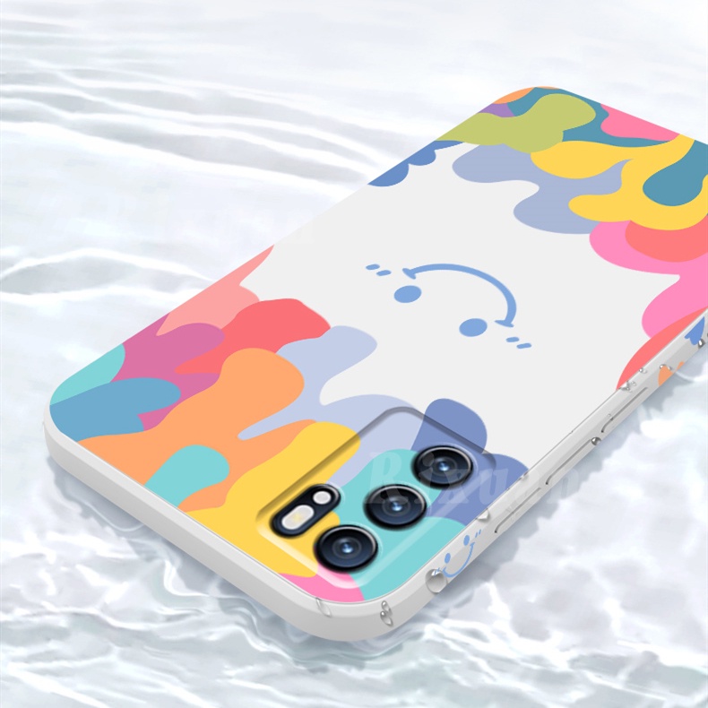 Casing Silikon OPPO A16 A15 A15S A53 A33 A54 A5S A12 A92 A5 A31 A3S A37F A59 F1S A1K A11K F11 F9 F7 OPPO Reno 6 6f 5F Motif Smiley