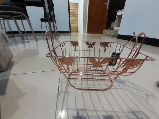 Bistro Ob-11101-rose Oblong Fruit Basket Rose Gold Tempat Buah / Rak Buah