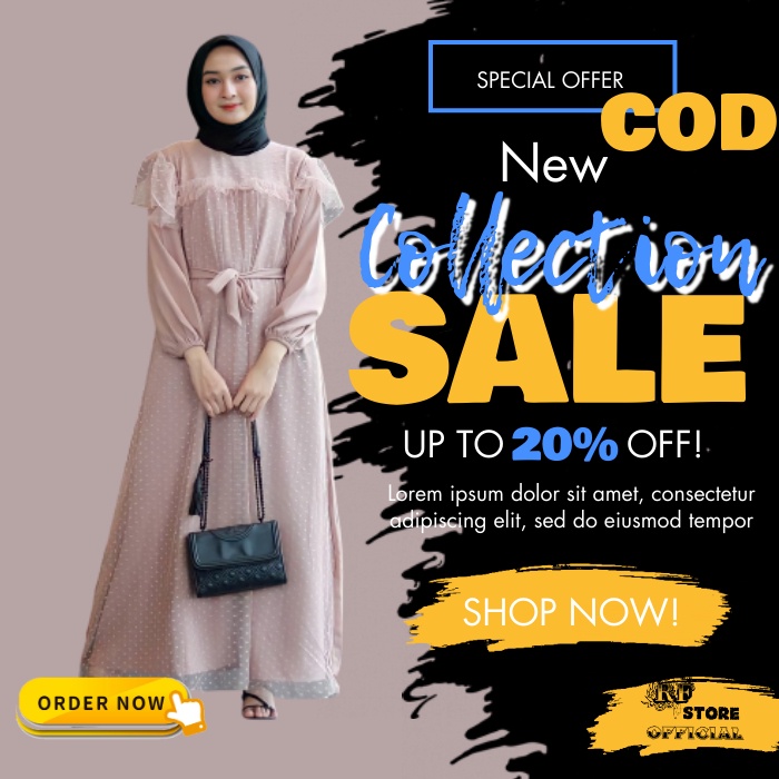 Mira Maxy Dress Mix Brukat Polka Gamis Kondangan Fashion Wanita Terlaris
