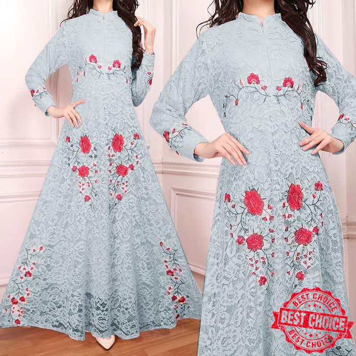 GAMIS PESTA BRUKAT BAJU MUSLIM WANITA TERBARU UNGU Terlaris