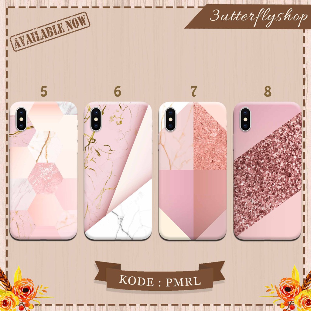 Pink Marble casing case HP xiaomi samsung iphone oppo vivo realme redmi meizu