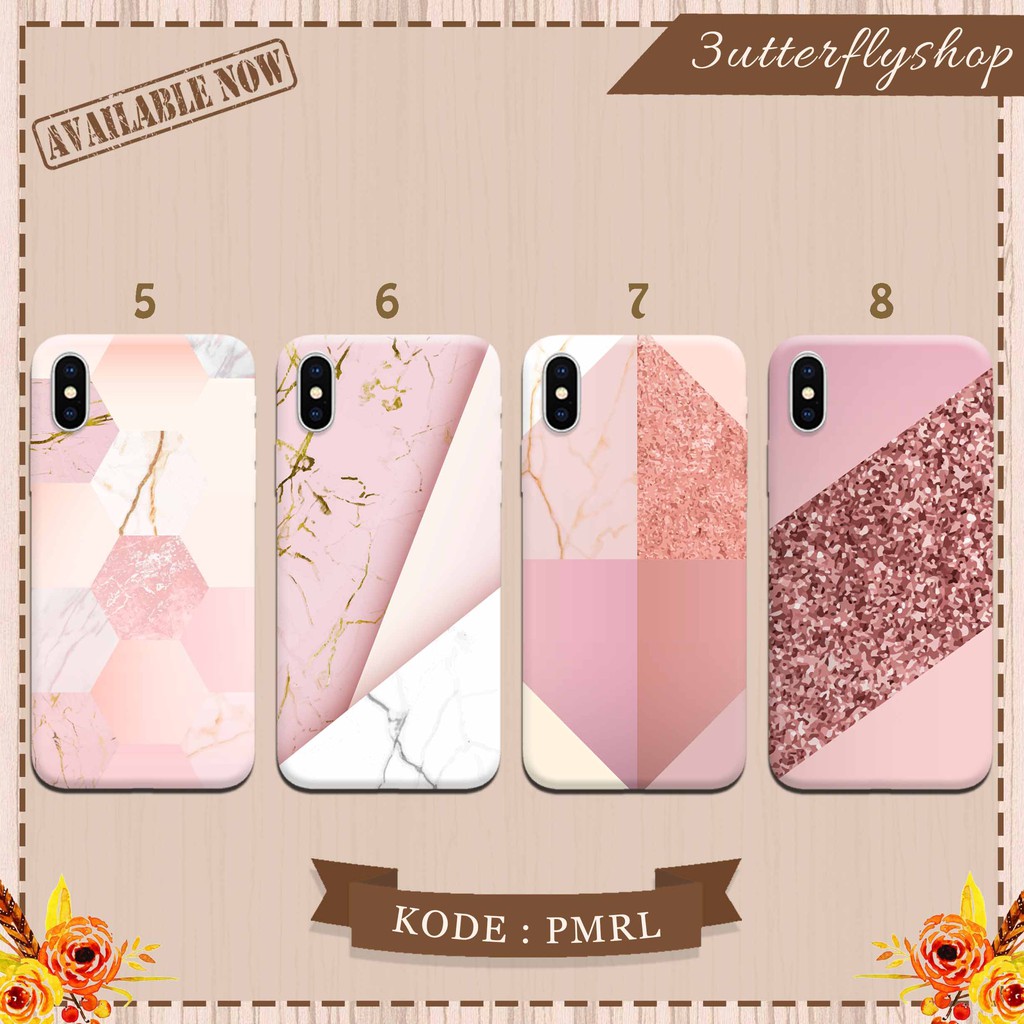 Pink Marble casing case HP xiaomi samsung iphone oppo vivo realme redmi meizu