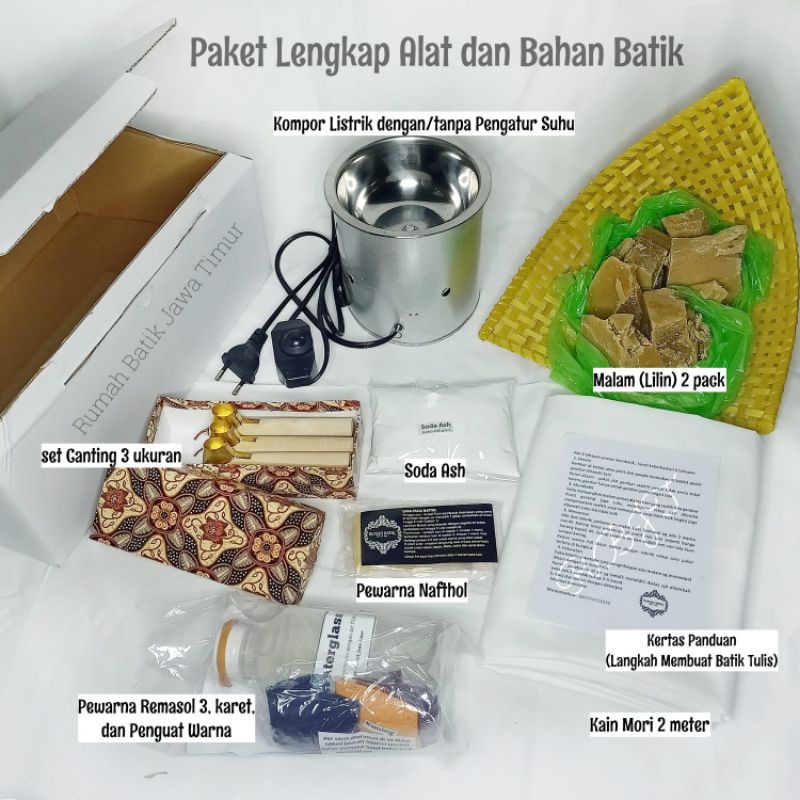 Paket Lengkap alat dan bahan membuat batik