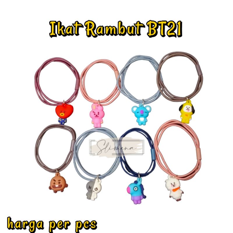 IKAT RAMBUT KARET KARAKTER BT21 BTS - IKAT RAMBUT ANAK KARTUN LUCI - GELANG KARET ANAK BT21 - IKAT R