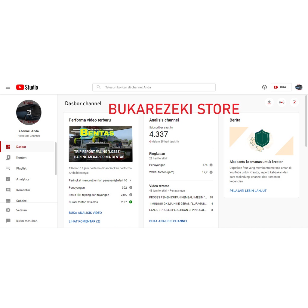 [SOLD] Akun Youtube Murah Subs 4300 Belum monet tanpa pelanggaran