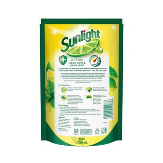 Sunlight Anti Bau Jeruk Nipis & Mint Pouch Refill 755Ml  