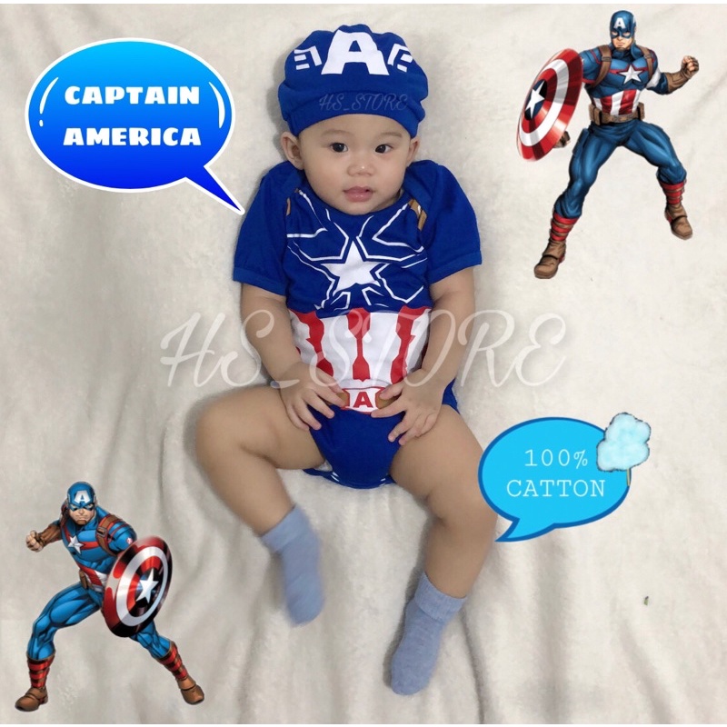 HARGA GROSIR ! JUMPER CAPTAIN AMERICA BABY / BAJU BAYI / BABY / JUMPER BAYI / KOSTUM BAYI TERMURAH !