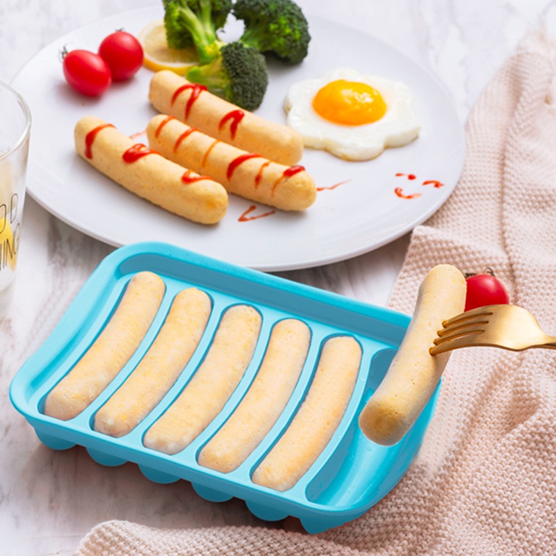 【6 Rongga】Cetakan Sosis Ham Hot Dog Telur / Cetakan Sosis Silikon / Silicone Sausage Mold