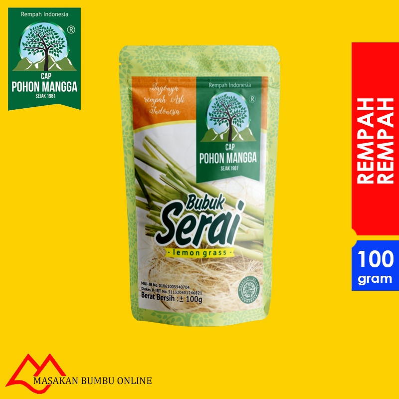 

Bubuk Serai CAP POHON MANGGA - Kemasan Pouch 100gr