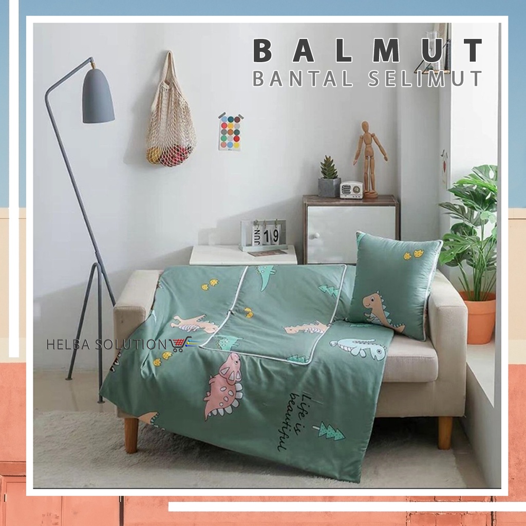 BALMUT Bantal Selimut Anak Motif Karakter Bantal Selimut Traveling Portable 2in1