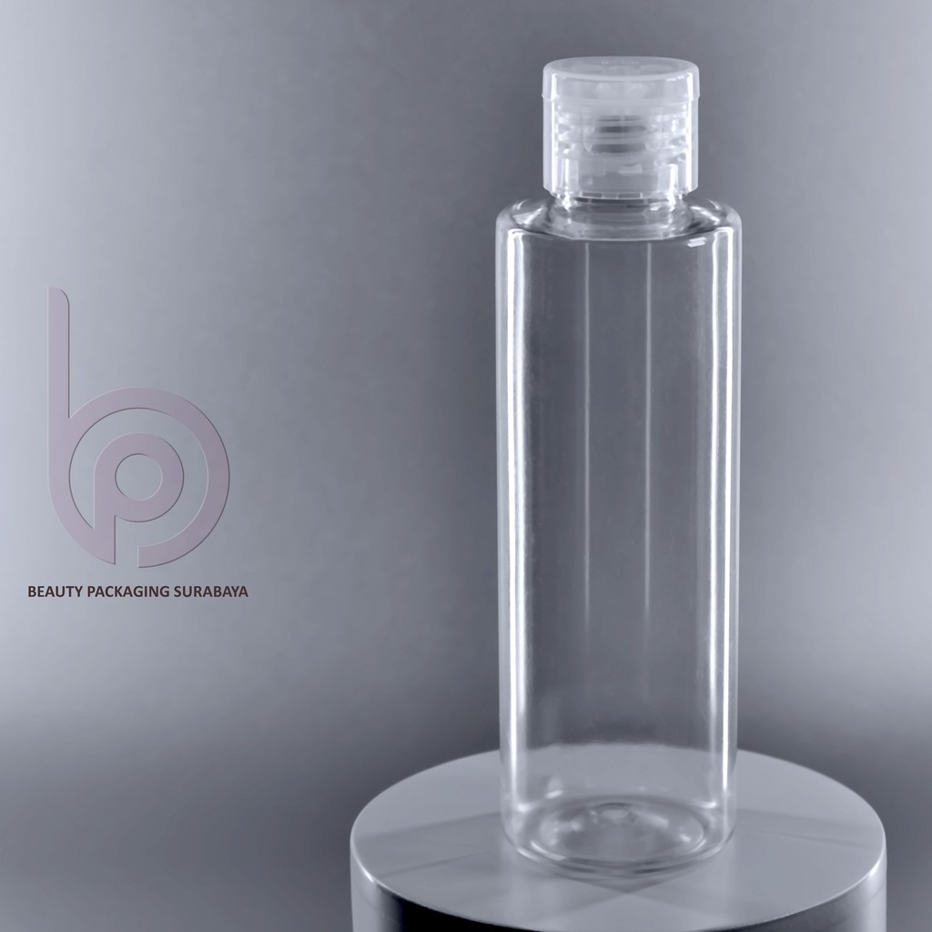 Botol Plastik PET 150ml RF Bening Tutup Fliptop