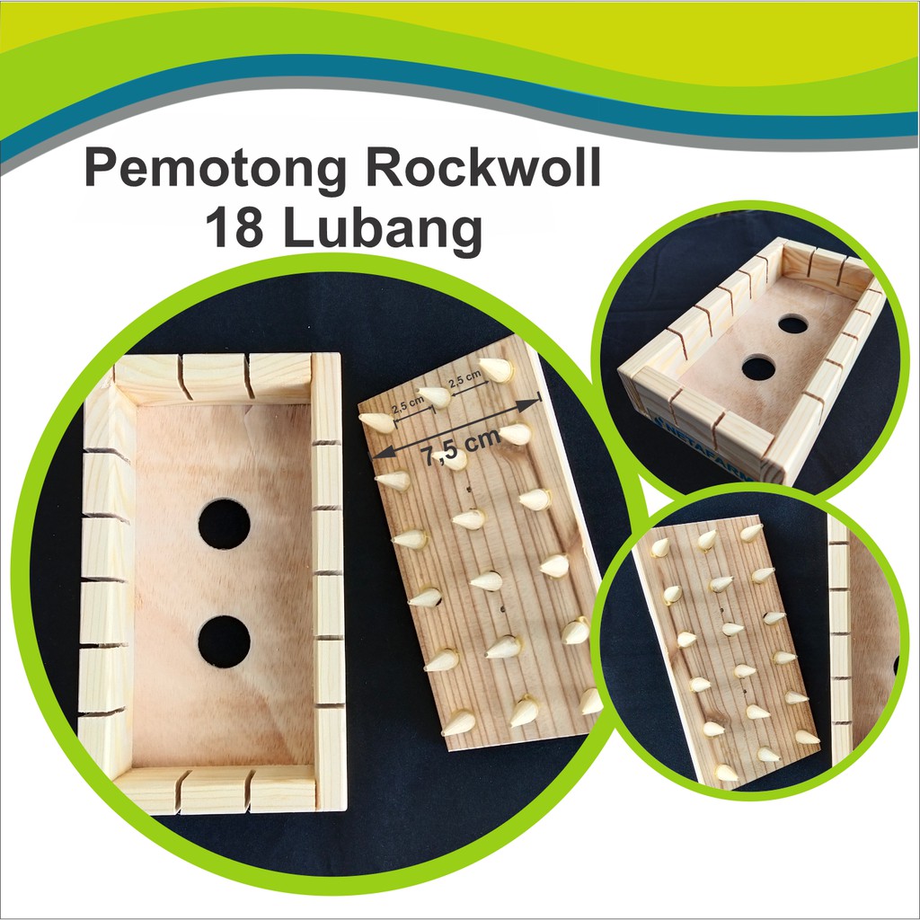 Pemotong dan pelubang rockwool 18 lubang ( 17 x 10 x 4 cm )