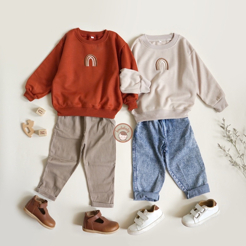 GIMMY Sweater Rainbow Anak Unisex 1-5thn / Sweater Anak Earth Tone