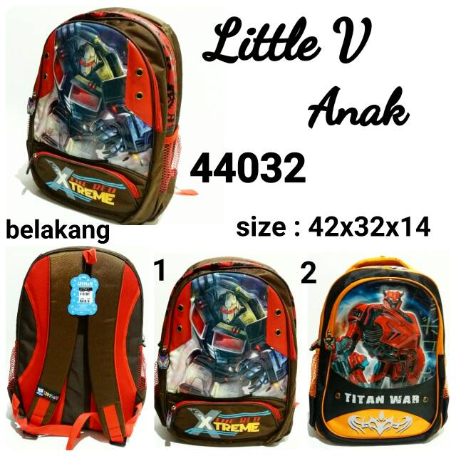 Tas sekolah ransel backpack anak cowok transformer little v 44032 murah dan terbaru