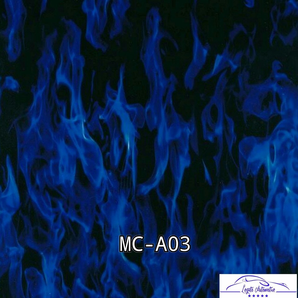 READY MC-A03 Film Water Transfer Printing WTP Hydrographics Carbon Celup Murah Motif Api Biru Fire K