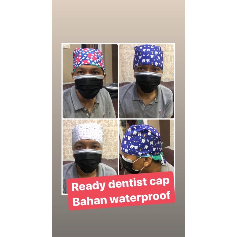 dentist cap motif gigi surgical cap