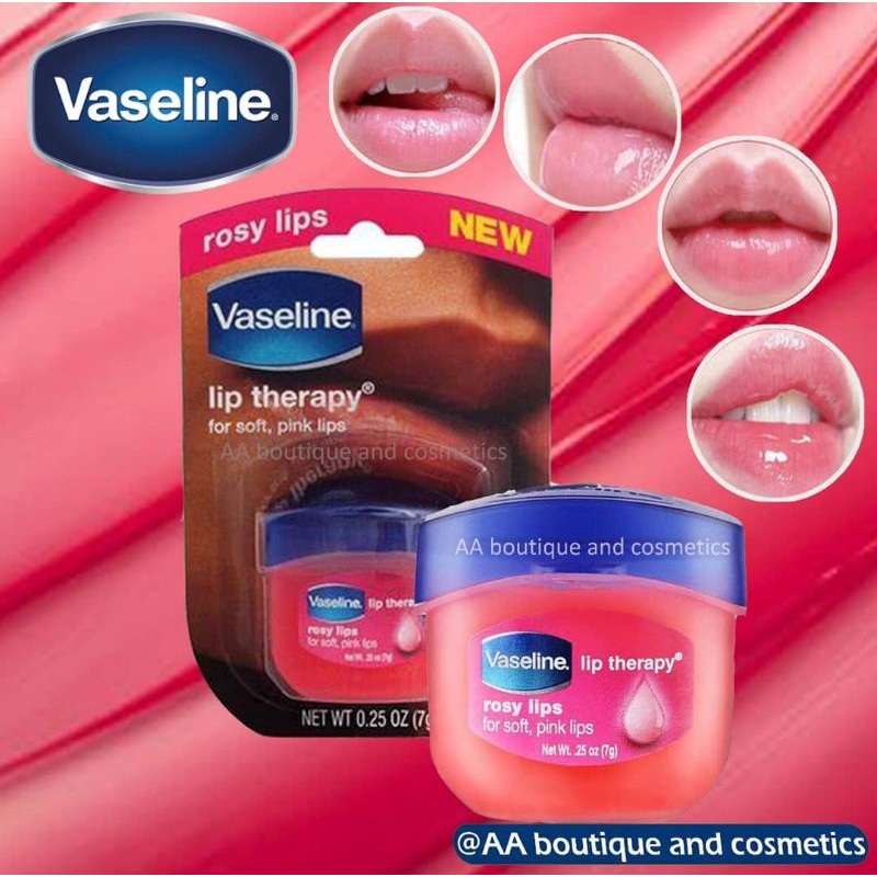 [ORIGINAL] Vaseline Cream Pelembab Bibir Rosy Lip Therapy Cream Pelembab Merawat Bibir