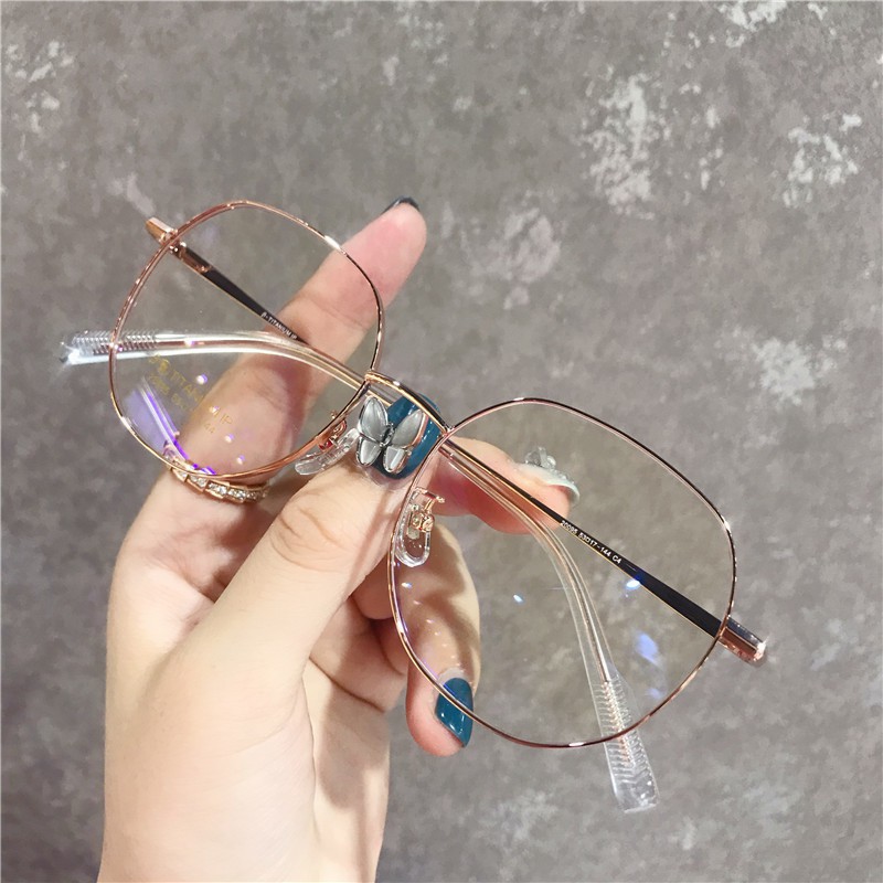 ♥TMALL88♥ Kacamata Baca Frame KM100 Anti Radiasi Metal Gaya Retro / NO MINUS