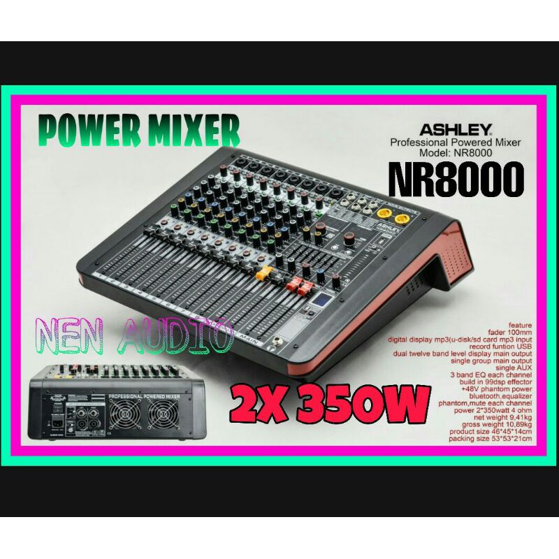 Power Mixer Ashley NR8000 Original Ashley Watt Besar Body Besar