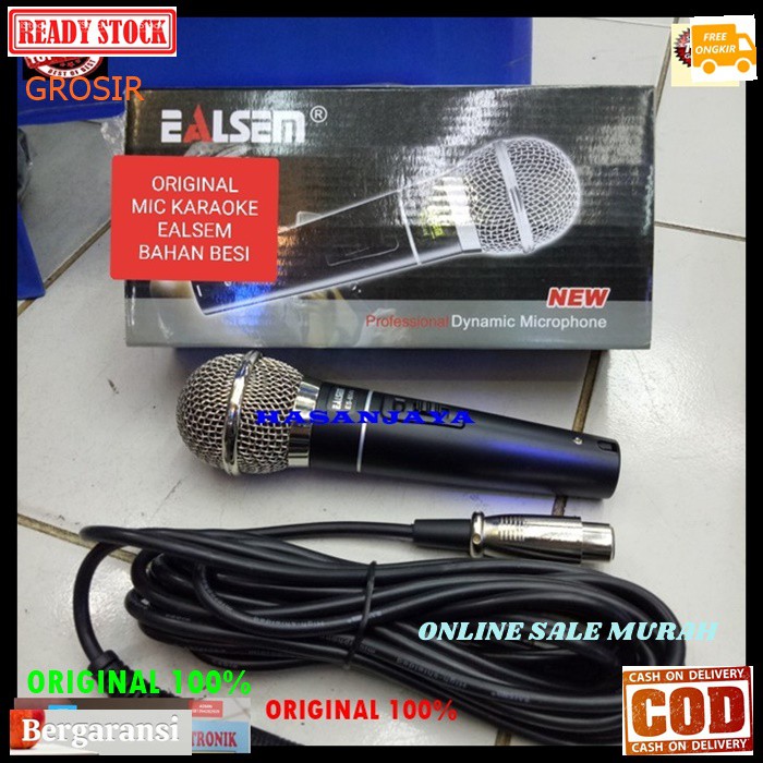 ealsem original 100% mic kabel dynamic Microphone cable karaoke mik vocal vokal profesional ok