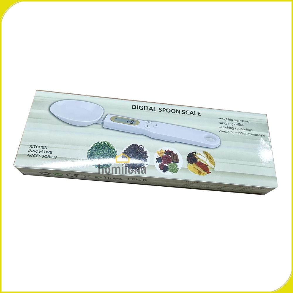 Sendok Ukur Elektrik Digital Spoon Scale 0.1g 500g Maks - Taffware Digipounds HM10 - White