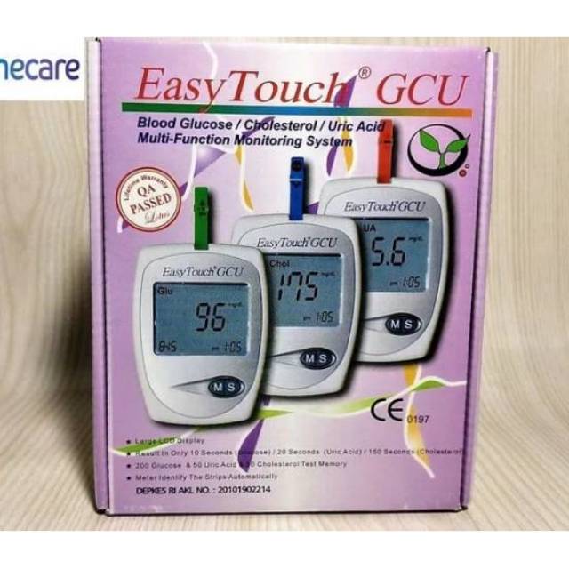 Alat cek gula darah, asam urat dan kolesterol merk easy touch GCU ORIGINAL