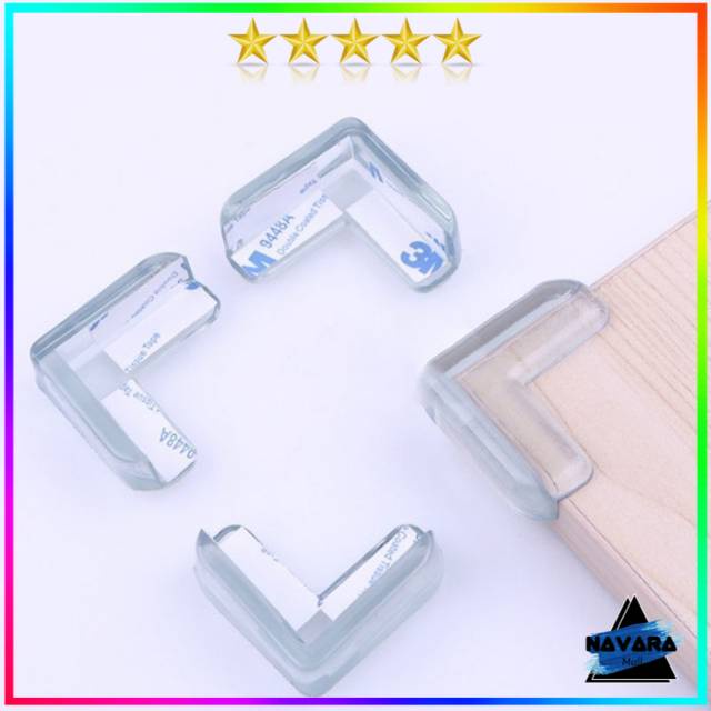 Pengaman Sudut Meja / Kaca 3 M Karet Siku bening pelindung per 1pcs