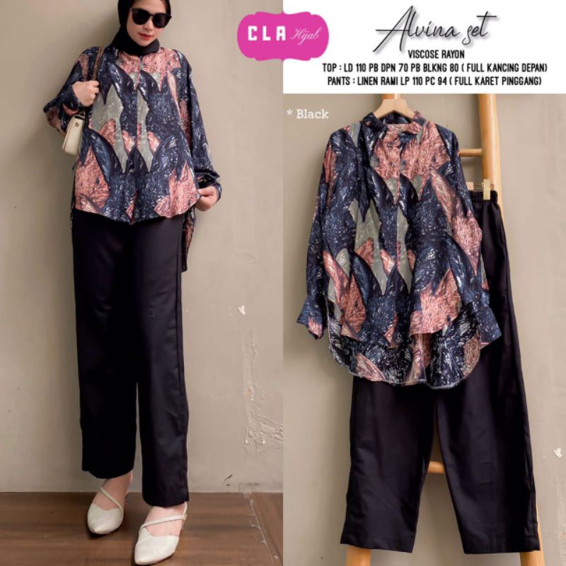 Alvina Set Atasan dan Pants Original by Cla Hijab