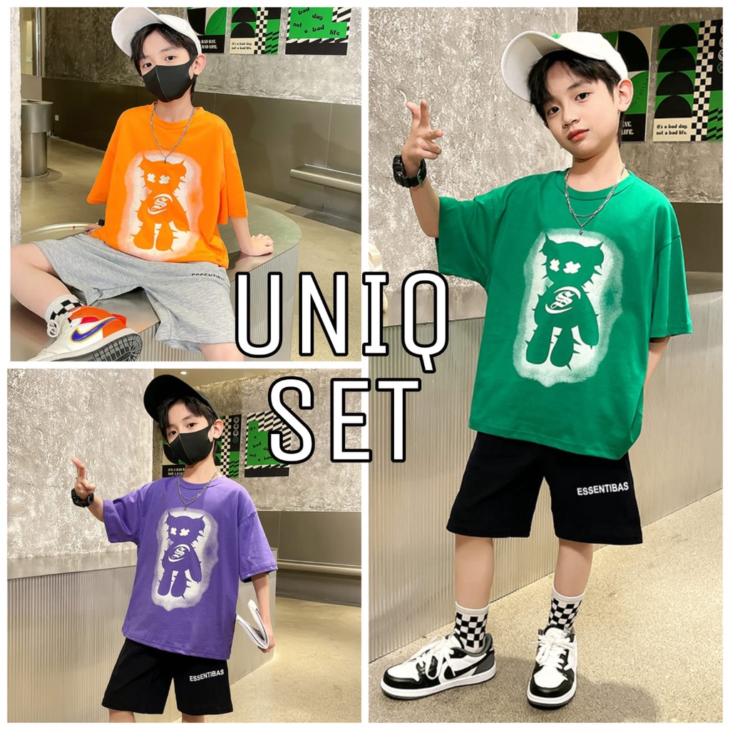 UNIQ SET SETELAN FASHION KOREA ANAK LAKI CASUAL SPORT DAILY ANAK REMAJA COWOK IMPORT