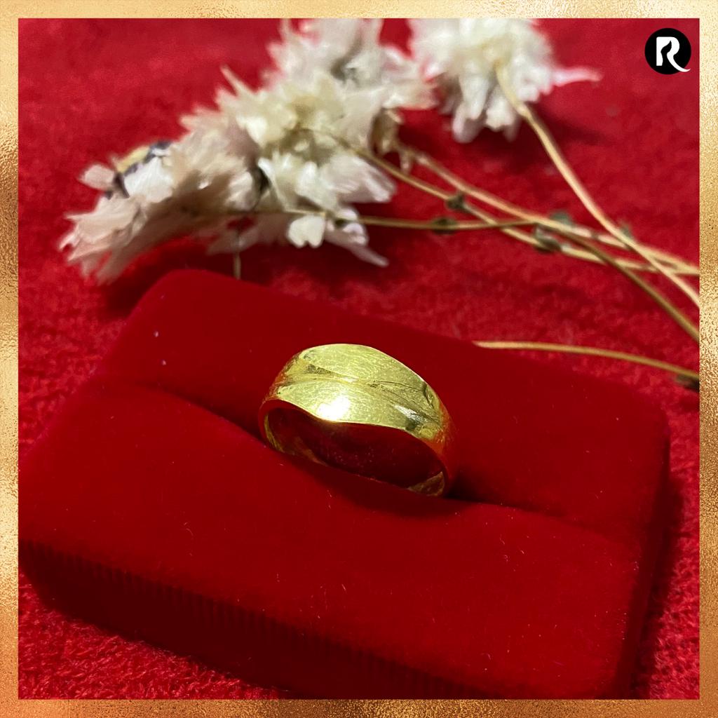 Cincin Ring Emas 24 karat asli Model Wajik