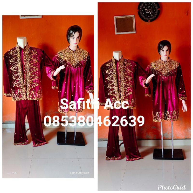 baju bludru pengantin palembang