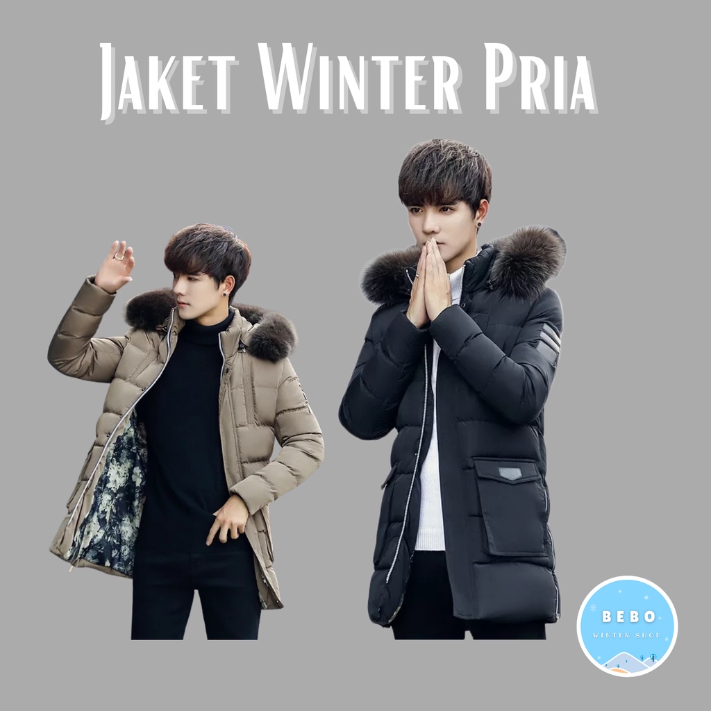 Jaket mantel parasut pria musim dingin Winter coat jacket men with hoodie