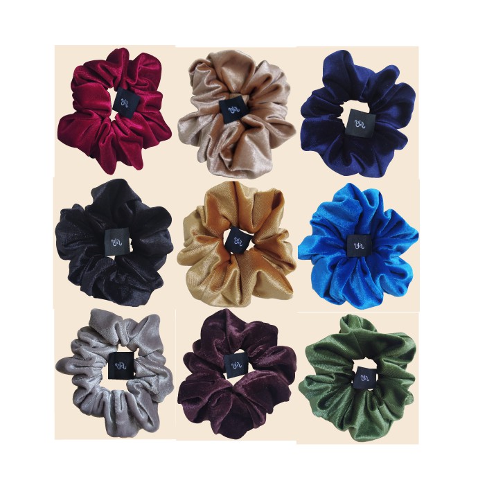 Scrunchie Velvet/Ikat Rambut/Cepol Rambut