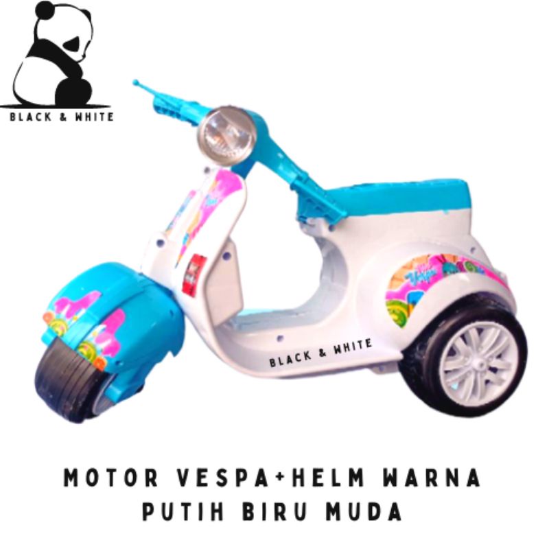 Mainan Motor Vespa Anak Mini Dorong Sepeda Roda Tiga 3 Skuter Anak Mobil Polisi Anak