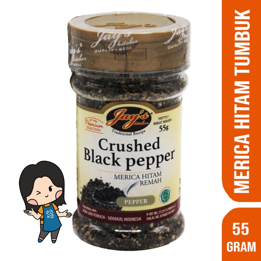 

Jay's Crushed Black Pepper 55 Gram / Jay's Lada Hitam Tumbuk / Jay's Kitchen