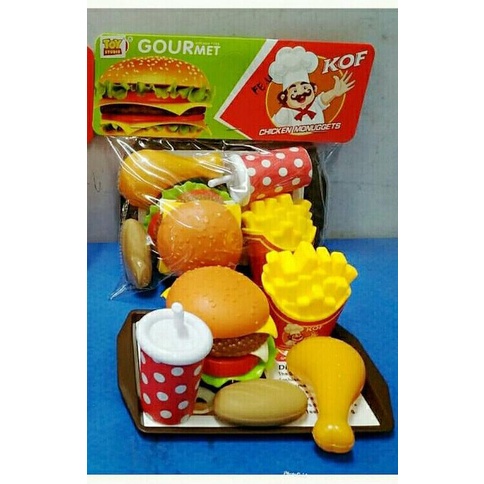 Paling Dicari] Mainan Anak Murah Makanan Fast Food Burger Mcd Set Hotdog Kfc Set Kitc - Burger