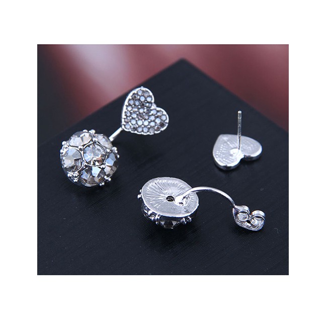 LRC Anting Tusuk Fashion Silver 925 Silver Pin Zirconium Stud Earrings A59422