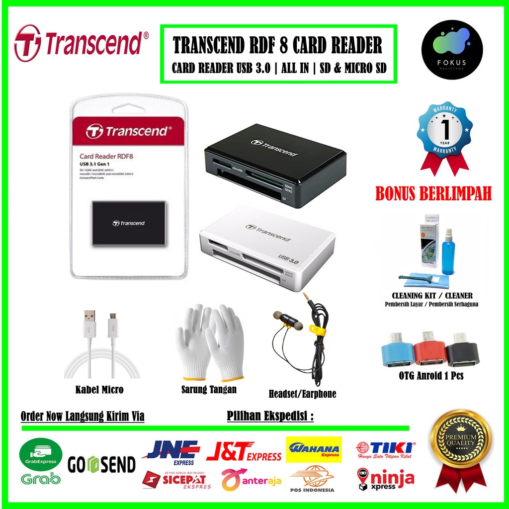 Transcend Card Reader RDF 8 Memory Card All In One USB 3.0 - 002