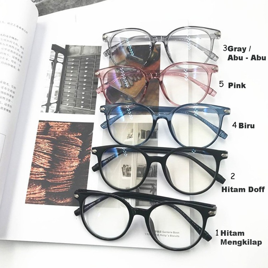 [✅COD] Kacamata Anti Radiasi Gaya Korean Style Aksesoris Fashion Frame Sunglasses Kaca Mata Retro Polarized Photocromic Wanita Cewek Perempuan Korea Murah Original