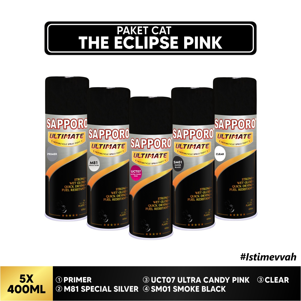 Paket Cat Eclipse Pink / Sapporo Ultimate / Cat Spray Semprot Aerosol Terbaik