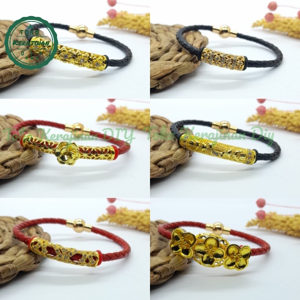 Gelang Tali Liontin Xuping Lapis Emas Model Pipa